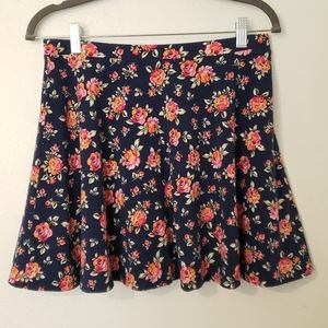 No Boundries, Floral Knit Flaired Mini Skirt, 0043